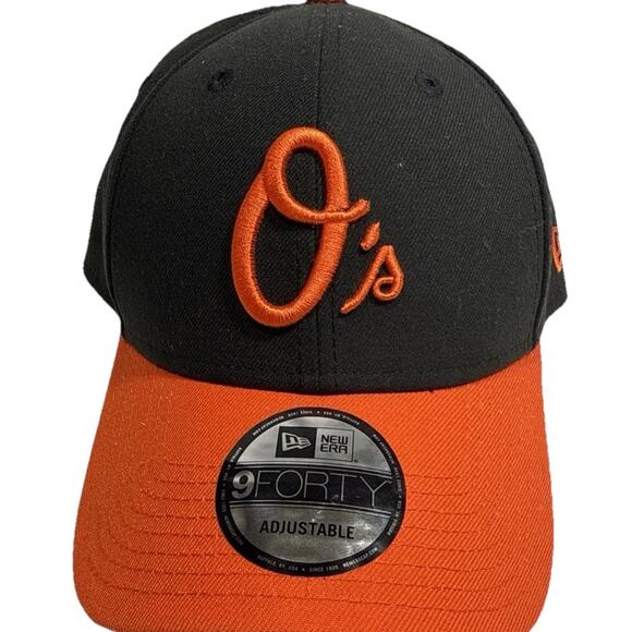 Baltimore Orioles New Era 9FORTY Adjustable Hat Black Orange MLB Baseball Cap - Picture 11 of 13